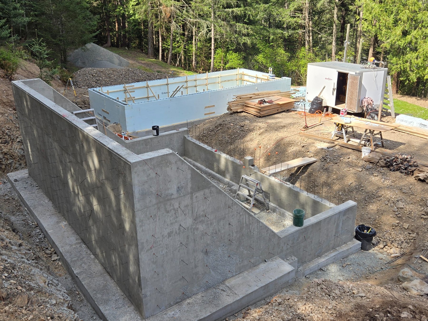 Stepped Concrete Walls